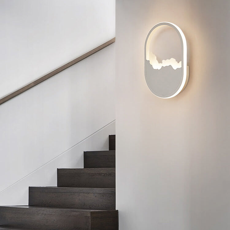 Oval LED Wandleuchte | Modernes Design | Welliges Aussehen | Eisen und Acryl Material | 14-19W | 1400-1900lm | Grau | Für Wohnzimmer oder