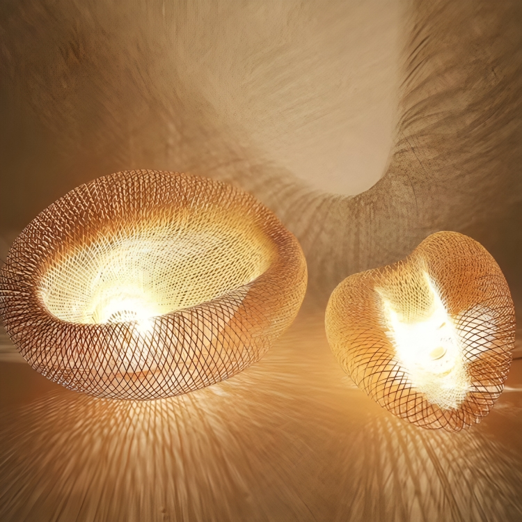 Ręcznie robiona lampa wisząca | Naturalny rattan | Nowoczesny design | Gniazdo E27 | Ø40 cm | Drewno pozyskiwane w zrównoważony sposób | Idealna do