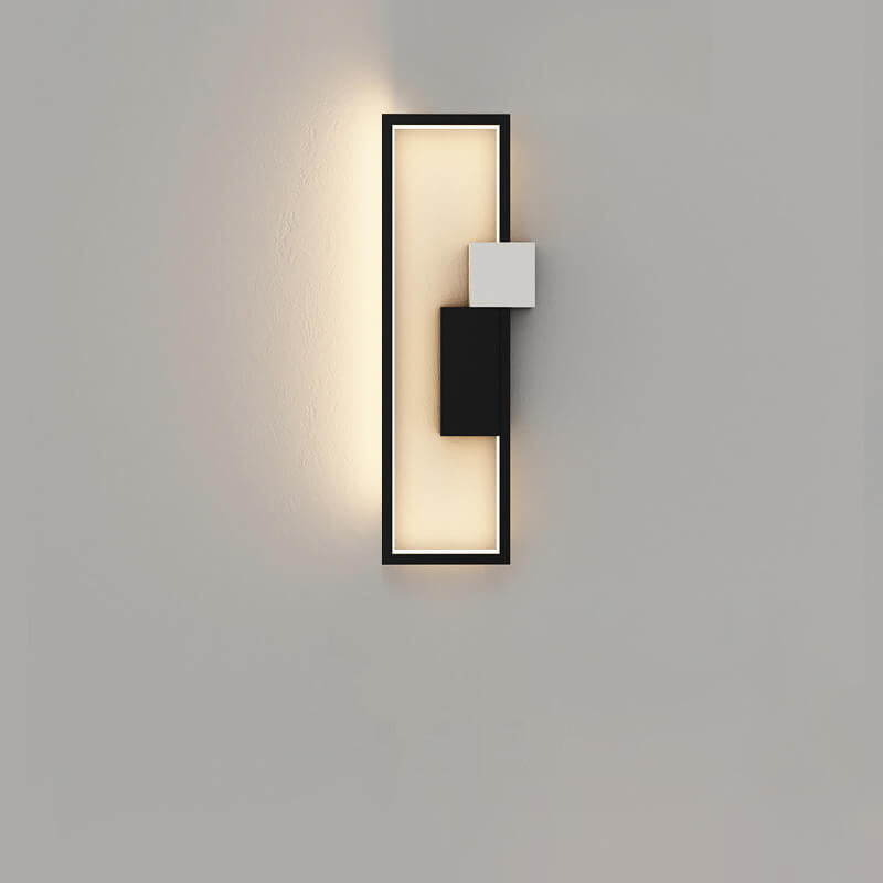 LumiSil | Moderne Wandleuchte | Quadratisches Design | Eisen & Silikon | Energieeffiziente LED | Schwarz | 25x25x5 cm | 220V | 6W | Stilvoll und