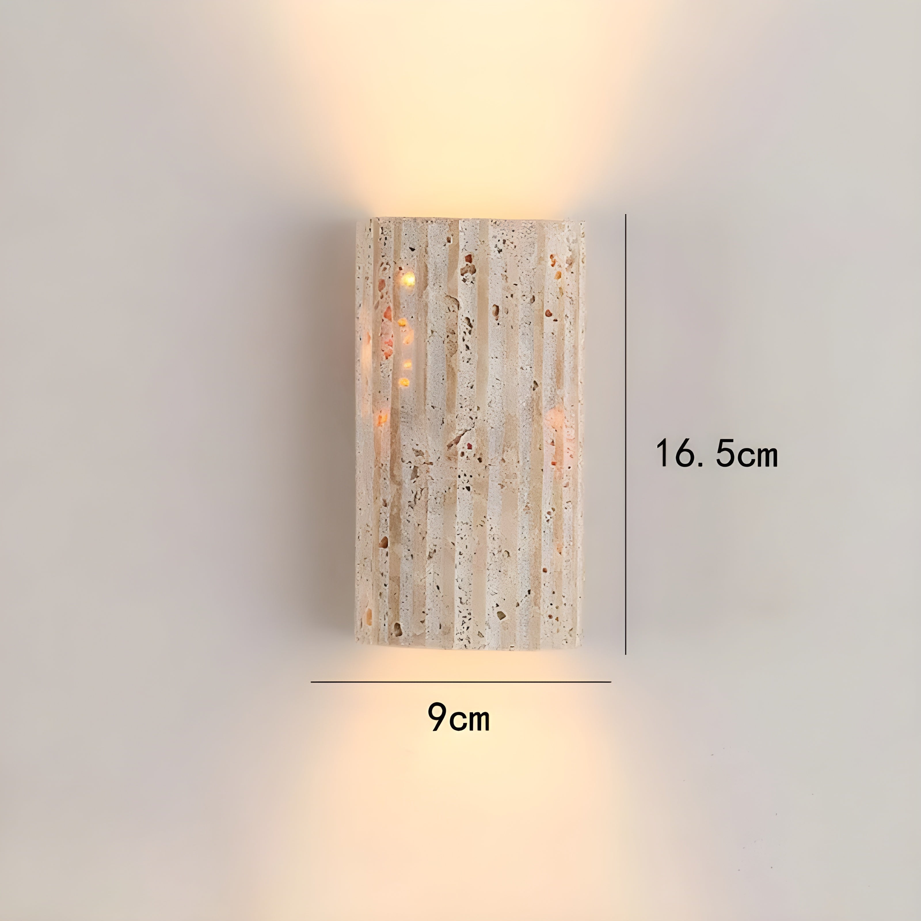 Væglampe i Natursten | Unik Stenvægkunst med Varm LED Lys | Stilfuld Belysning til Spisestue, Soveværelse, Foyer | Energibesparende og Let at Installere | Elegant og Holdbar Design