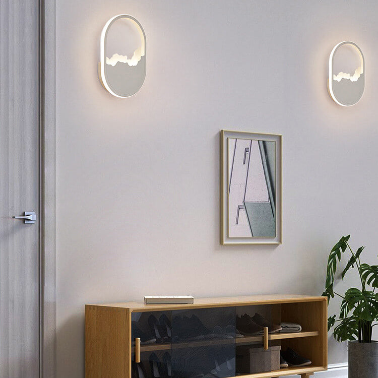 Oval LED Wandleuchte | Modernes Design | Welliges Aussehen | Eisen und Acryl Material | 14-19W | 1400-1900lm | Grau | Für Wohnzimmer oder