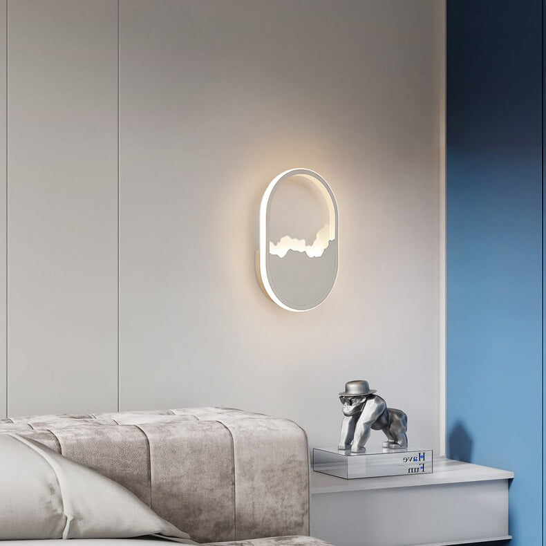 Oval LED Wandleuchte | Modernes Design | Welliges Aussehen | Eisen und Acryl Material | 14-19W | 1400-1900lm | Grau | Für Wohnzimmer oder