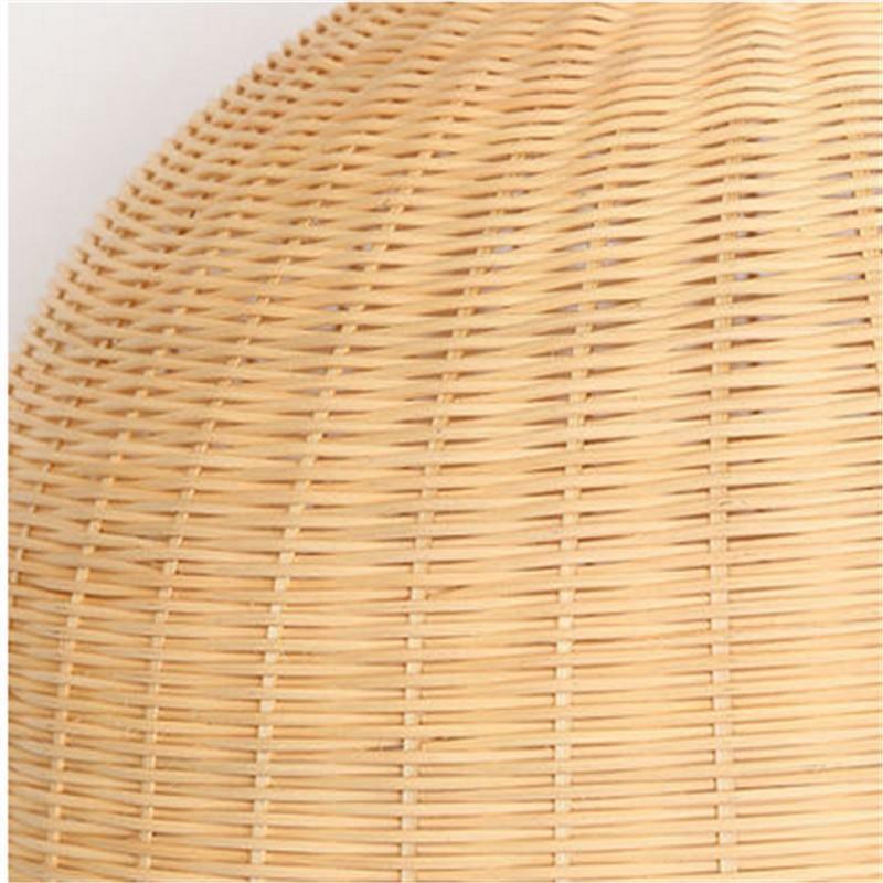 Bambus Rattan Loftpendel | Justerbar Højde | Køkken & Spisebord | E26/E27 Fatning | 25-45 cm Diameter | 150 cm
