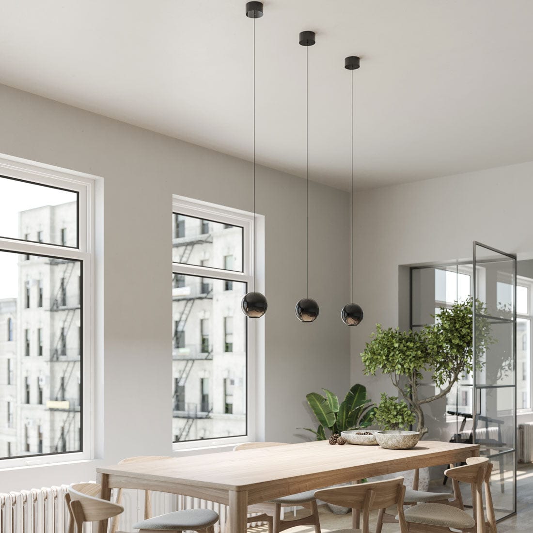 Lampe loft moderne | Design artistique | Solution d'éclairage subtile | Suspension élégante | Convient aux plafonds hauts | Finition luxueuse