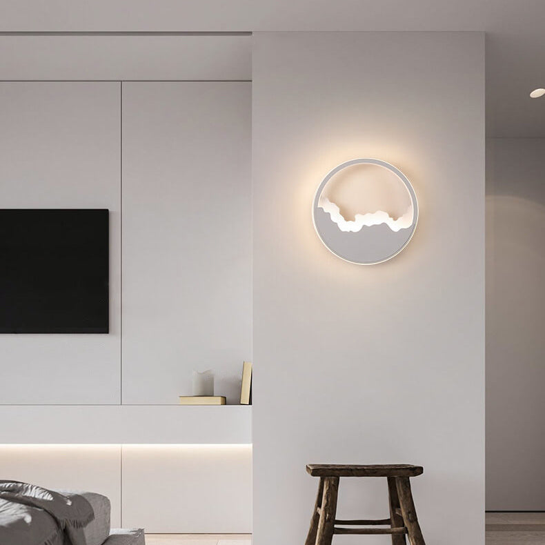 Applique murale LED ovale | Design moderne | Look ondulé | Matériau fer et acrylique | 14-19W | 1400-1900lm | Gris | Pour salon ou chambre