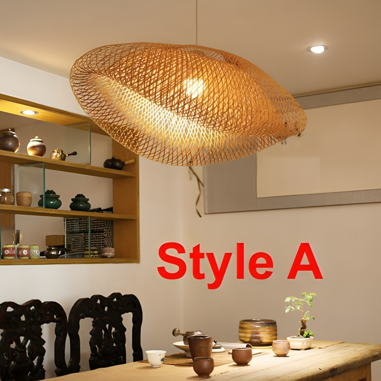 Ręcznie robiona lampa wisząca | Naturalny rattan | Nowoczesny design | Gniazdo E27 | Ø40 cm | Drewno pozyskiwane w zrównoważony sposób | Idealna do