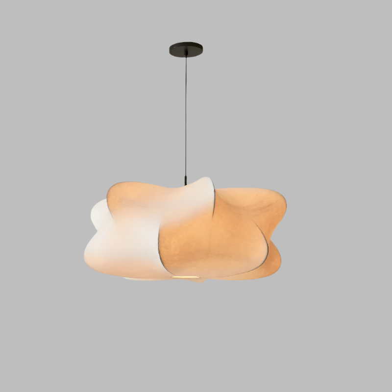 Wabi Sabi Silk Design Hængelampe | Japansk Inspiration | Ro & Elegance | Jern & Silke | LED E27 | Belysningsområde 5-10m² | Moderne Interiør | Tidløs Skønhed | Certificeret CE UL CCC | 90-260V