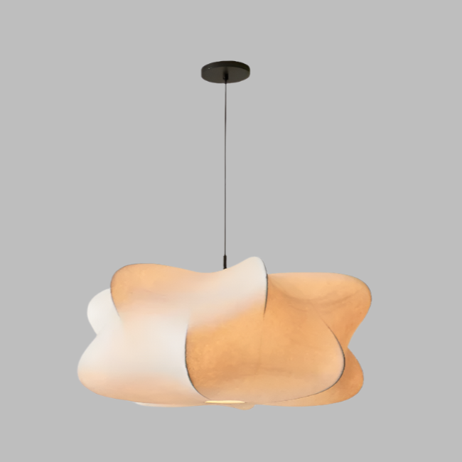 Wabi Sabi Silk Design Hængelampe | Japansk Inspiration | Ro & Elegance | Jern & Silke | LED E27 | Belysningsområde 5-10m² | Moderne Interiør | Tidløs Skønhed | Certificeret CE UL CCC | 90-260V