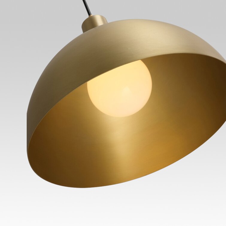 Lampa sufitowa z mosiądzu inspirowana stylem vintage | Kształt kopuły | Styl Mid-Century Modern | Regulowana długość kabla 150 cm | Gniazdo E26/E27