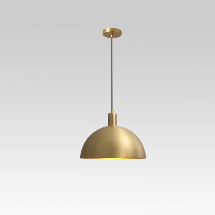 Lampa sufitowa z mosiądzu inspirowana stylem vintage | Kształt kopuły | Styl Mid-Century Modern | Regulowana długość kabla 150 cm | Gniazdo E26/E27