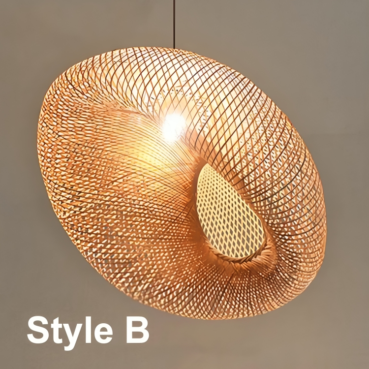 Ręcznie robiona lampa wisząca | Naturalny rattan | Nowoczesny design | Gniazdo E27 | Ø40 cm | Drewno pozyskiwane w zrównoważony sposób | Idealna do