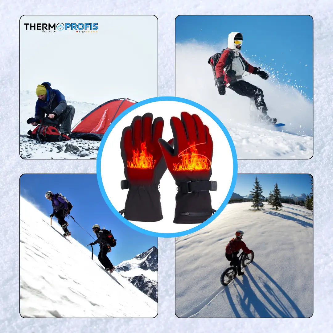 HEATGRIP Vinterhandsker | Anti-slip | Vandtætte og vindtætte | Touchscreen kompatibel | Justérbar temperatur | HikeHub