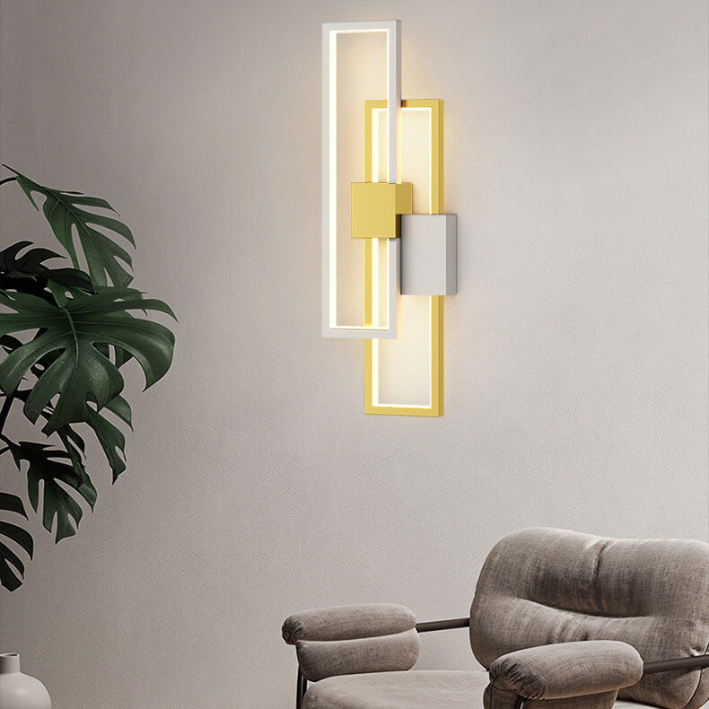 Applique murale LED carrée | Cadre en fer et silicone | Noir et or | Design moderne | 3 couleurs de lumière | 15W à 25W | Largeur 14-16 cm | Hauteur