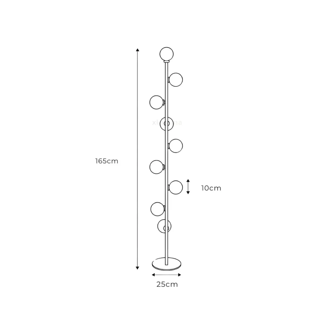 Elivaro | Moderne Stehlampe mit LED Licht | Schlankes Design in Gold/Schwarz | Glasdetails | Effektive Beleuchtung | Robuste Konstruktion | Stilvolle