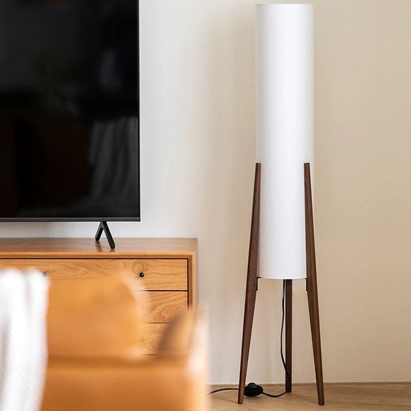 Moderne LED Stehlampe | Glas & Holz Design | Braun | Perfekt für Schlafzimmer und Wohnzimmer | 5 Lichtquellen | IP20 | Montage