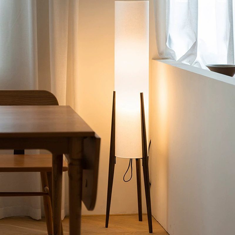 Moderne LED Stehlampe | Glas & Holz Design | Braun | Perfekt für Schlafzimmer und Wohnzimmer | 5 Lichtquellen | IP20 | Montage