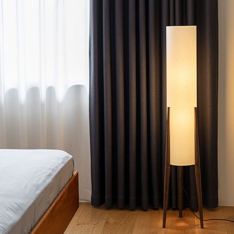 Moderne LED Stehlampe | Glas & Holz Design | Braun | Perfekt für Schlafzimmer und Wohnzimmer | 5 Lichtquellen | IP20 | Montage