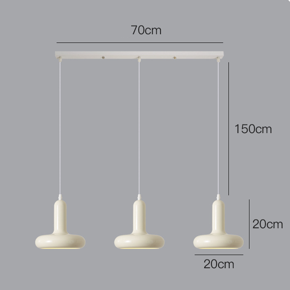 Bauhaus Puck Cream | Verstellbare Pendelleuchte aus Eisen | 40W E27 | CE/UL zertifiziert | Küche, Esszimmer, Wohnzimmer & Schlafzimmer | Keine