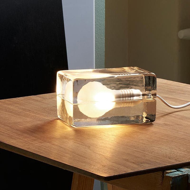 Moderne | Lampe de table minimaliste | Anneau en verre transparent | Haute qualité | Idéal pour salon, chambre, bureau | Hauteur 30 cm | Finition