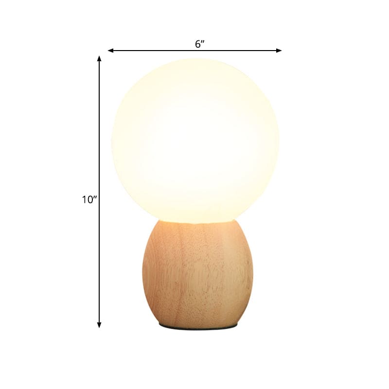 LumiOrb | Modern nattlampa | Eleganta glaskulor | Robust träfot | 40 cm hög | 20 cm skärm | E27-sockel | Hembelysning | Stämningsfull | Skandinavisk design