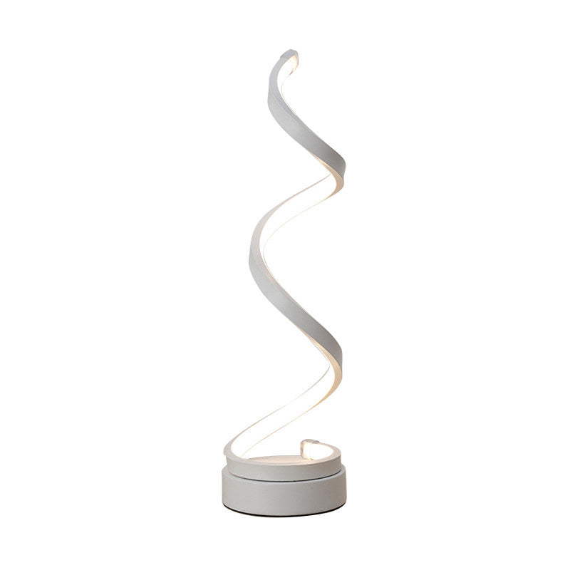 LED Bougie de Table en Spirale | Blanc | 30 cm | Moderne | Métal et Plastique | LED Intégrée | Éclairage Économe en Énergie | Alimentation Secteur