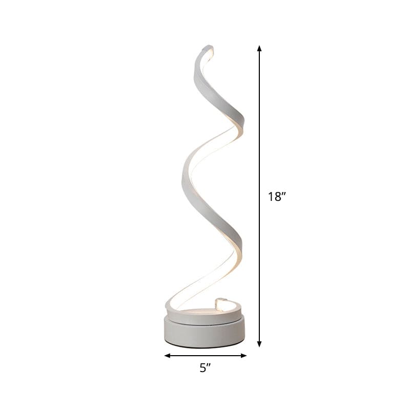 LED Bougie de Table en Spirale | Blanc | 30 cm | Moderne | Métal et Plastique | LED Intégrée | Éclairage Économe en Énergie | Alimentation Secteur