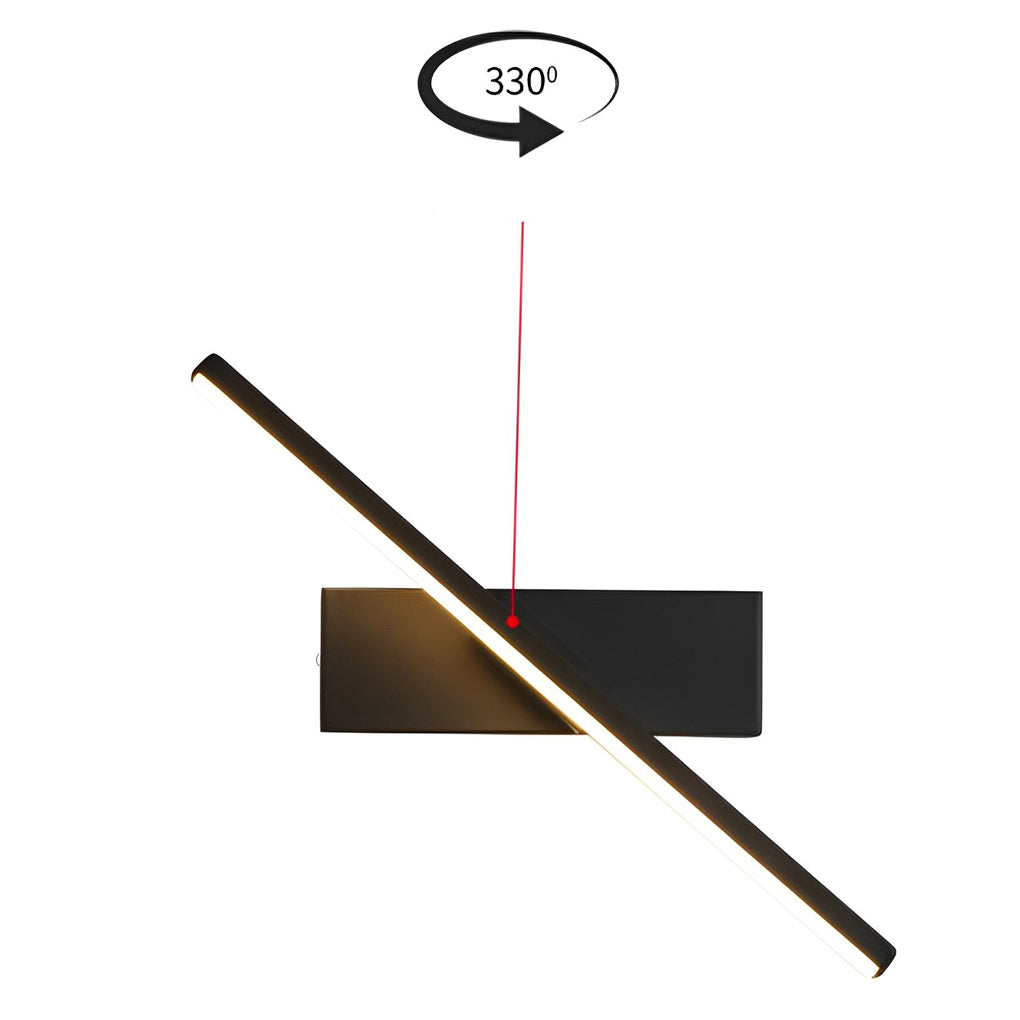 Sort | Weiß | 330° Justierbar Drehbar | Minimalistische LED Wandleuchte | Geometrisches Design | Silikon Bildschirm | Aluminium | Schlafzimmer