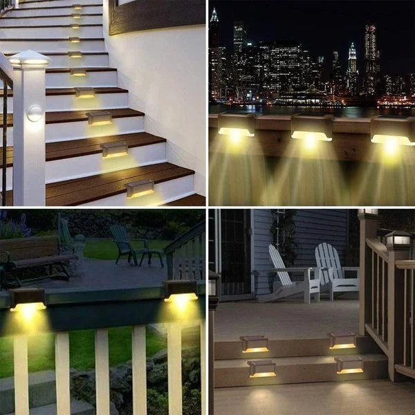 Applique murale LED à énergie solaire | Éclairage extérieur étanche pour escaliers, sentiers et terrasses | Installation facile | Lumière économique