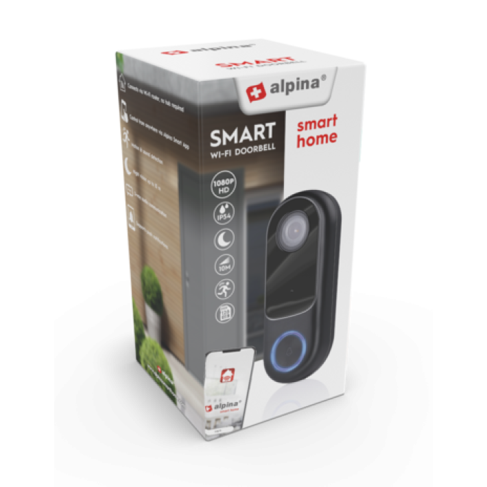 Alpina Smart Video Dørklokke med Kamera og WiFi