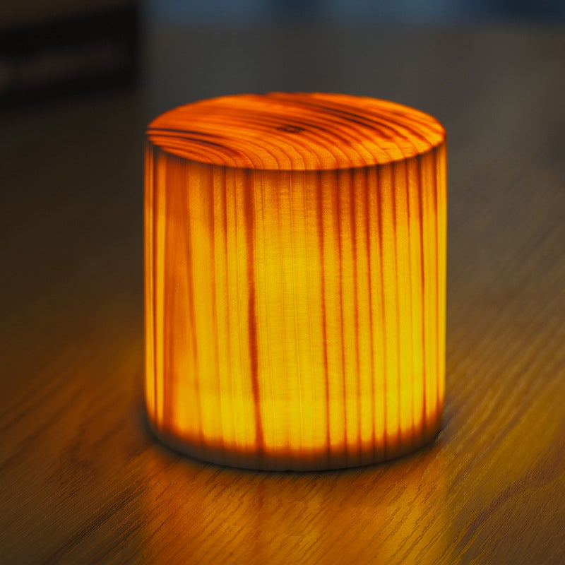 LumiWood | Kabellose LED Lampe | Touchsteuerung | Eingebauter Akku | Holzoptik | Modernes Design | Einstellbare Helligkeit | 25 cm