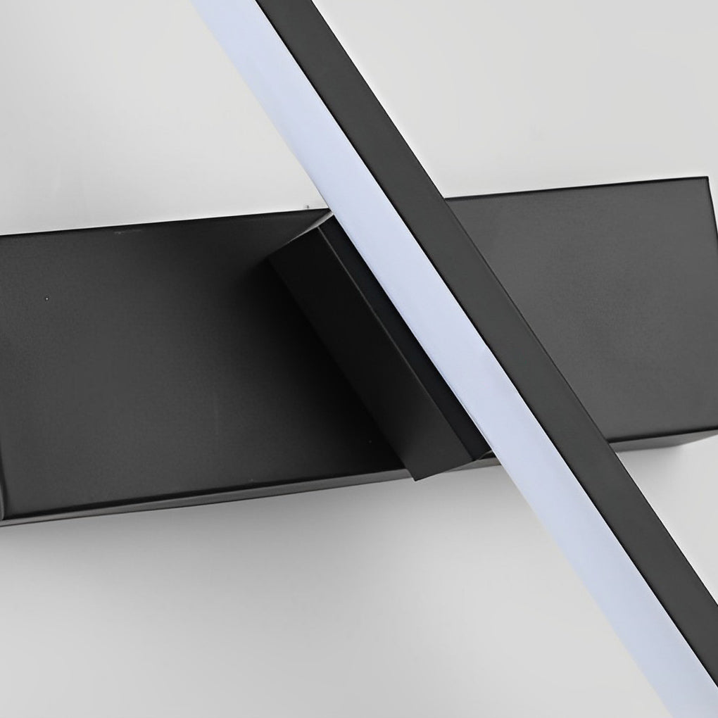 Sort | Weiß | 330° Justierbar Drehbar | Minimalistische LED Wandleuchte | Geometrisches Design | Silikon Bildschirm | Aluminium | Schlafzimmer