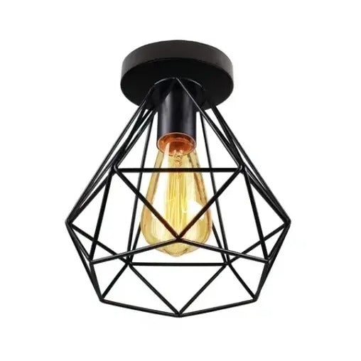 Nordic Lights | Facetteret LED Loftslampe | Diamantskåret Design | Tidløs Elegance | Jern/Skifer | 220V/240V | CE/CCC