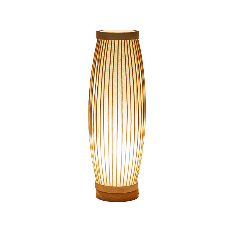 BambooGlow | Podłużna lampa z bambusa | Klosz z tkaniny | Ekologiczny design | Orientalna inspiracja | Delikatne i ciepłe oświetlenie | Idealna do