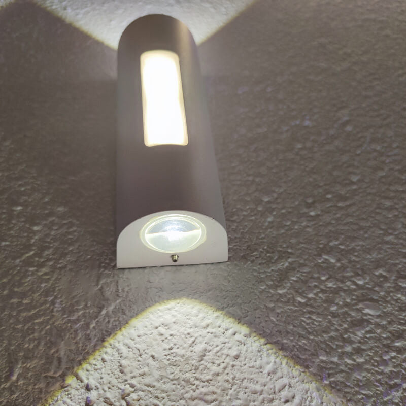 Luminoir LED Applique Murale | Design Cylindrique | Noir/Blanc | Éclairage Extérieur Moderne | Économe en Énergie | 7W | 700 lm | Aluminium & Verre