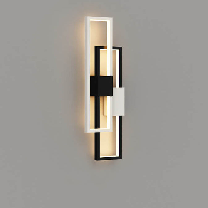 Applique murale LED carrée | Cadre en fer et silicone | Noir et or | Design moderne | 3 couleurs de lumière | 15W à 25W | Largeur 14-16 cm | Hauteur