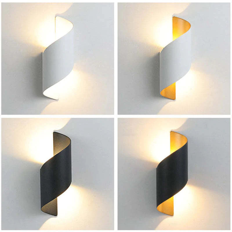 Orr LED-vägglampa | Spiraldesign | Vit/Svart | Metall inomhus | Modern stil | Effektiv belysning | Perfekt för vardagsrum och hall | IP20-skydd | 110V-240V