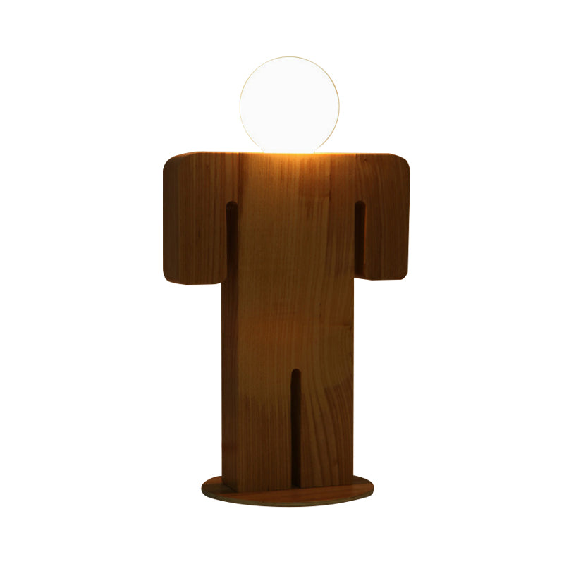 Lampe en bois pour chambre d'enfant | Design ludique | Forme garçon/fille | Matériau naturel | Fonction plug-in facile | Hauteur 23 cm | Choisissez