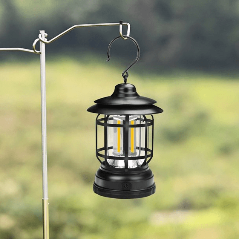Lampe de poche vintage LED | Lumière de camping rétro | Éclairage extérieur | Intensité réglable | Idéal pour festivals, pique-niques et jardin