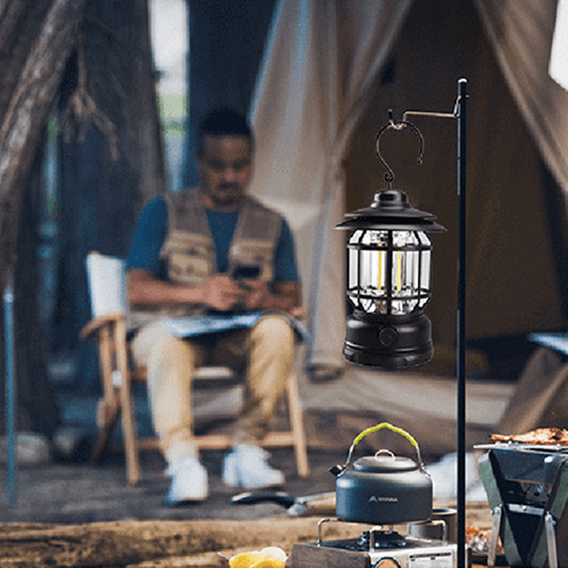 Lampe de poche vintage LED | Lumière de camping rétro | Éclairage extérieur | Intensité réglable | Idéal pour festivals, pique-niques et jardin