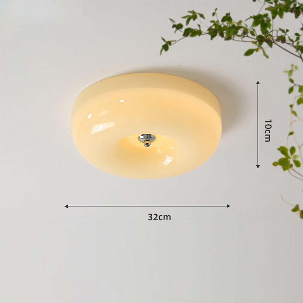 Suspension en verre et métal | Source lumineuse LED | Lumière chaude | Ampoule incluse | Diamètre 32/40/46 cm | Hauteur 10 cm | Certifié CE UL