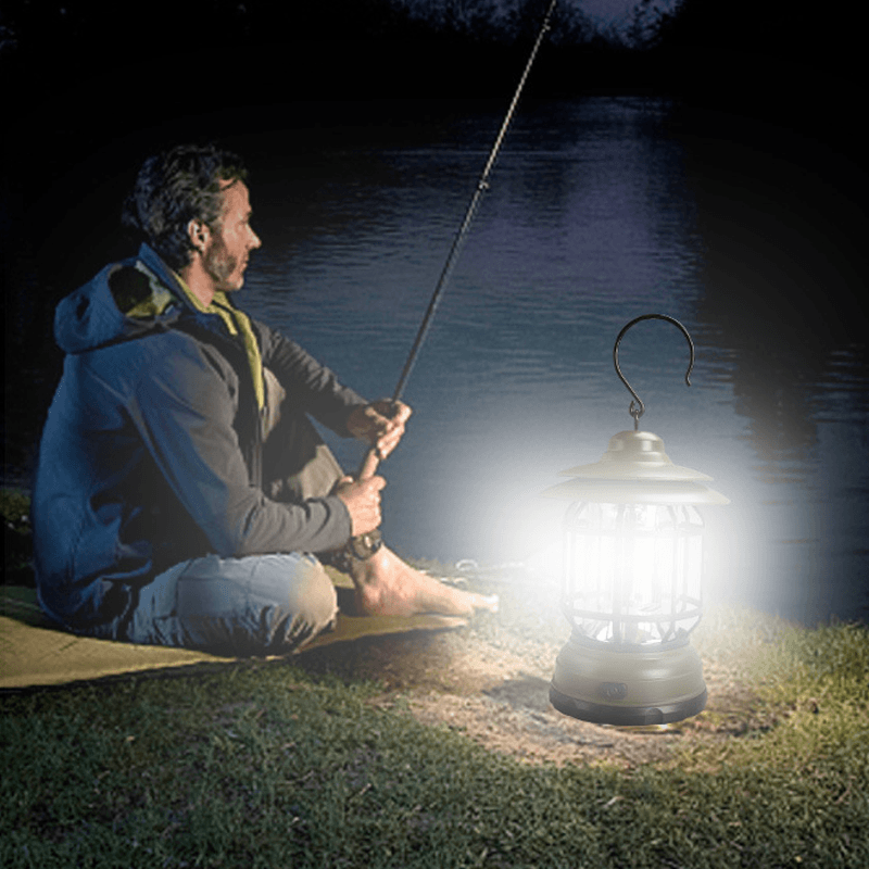 Lampe de poche vintage LED | Lumière de camping rétro | Éclairage extérieur | Intensité réglable | Idéal pour festivals, pique-niques et jardin