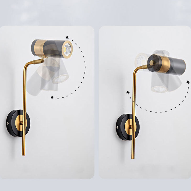 Roterbar LED-vägglampa | Modern design | Justerbara lamphuvuden | Järnkonstruktion | Vit/svart färg | GU10-sockel | 3 ljusfärger | För vardagsrum, sovrum | 40 cm hög | Elegant belysning | 110V-120V / 220V-240V