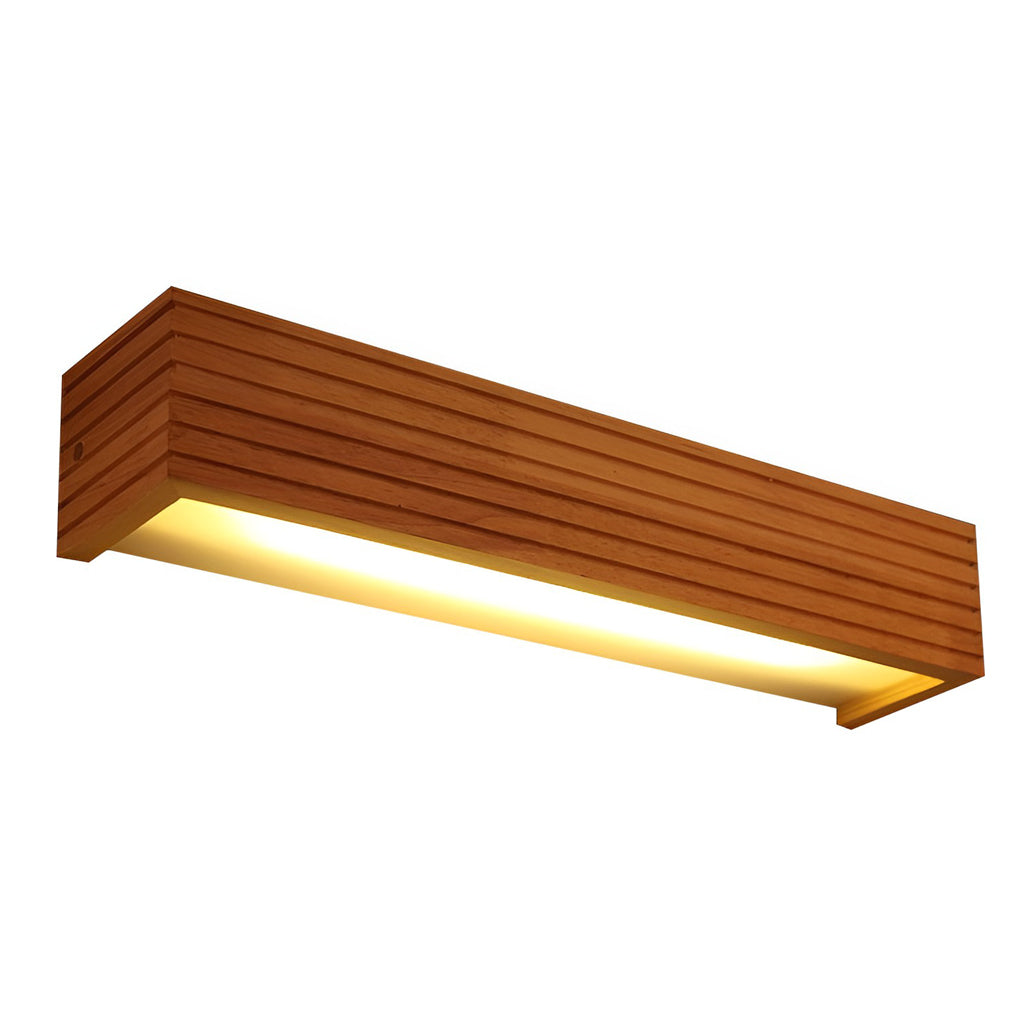 NordicLux | Wasserdichte LED Wandleuchte | IP65 | Holzdesign | Spiegelbeleuchtung | 30x10x5 cm | Warmweiß 3000K | Energiesparendes Licht | Modern