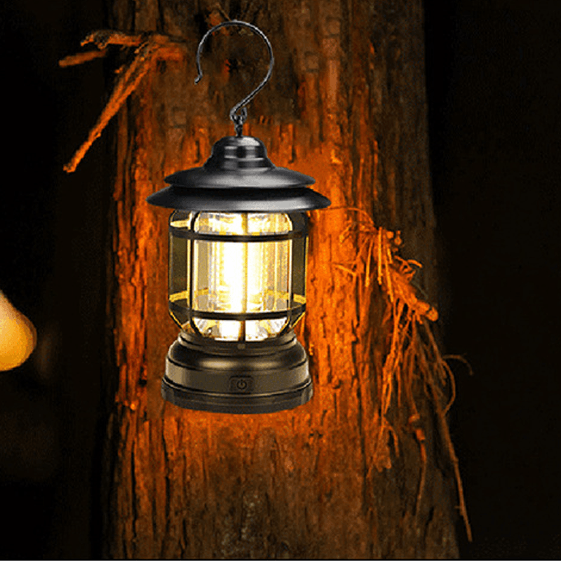 Lampe de poche vintage LED | Lumière de camping rétro | Éclairage extérieur | Intensité réglable | Idéal pour festivals, pique-niques et jardin