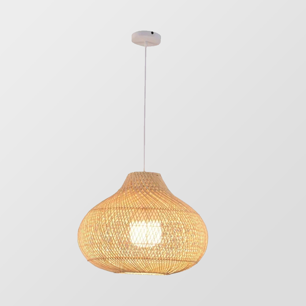 Boho Ø-naturellement Suspension en rotin fait main | Finition en bois | Source lumineuse E27 | Câble de 150 cm | Décoration intérieure | Non dimmable