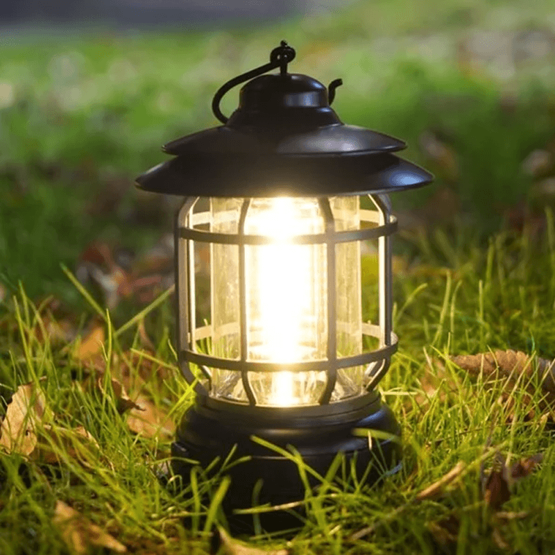 Lampe de poche vintage LED | Lumière de camping rétro | Éclairage extérieur | Intensité réglable | Idéal pour festivals, pique-niques et jardin