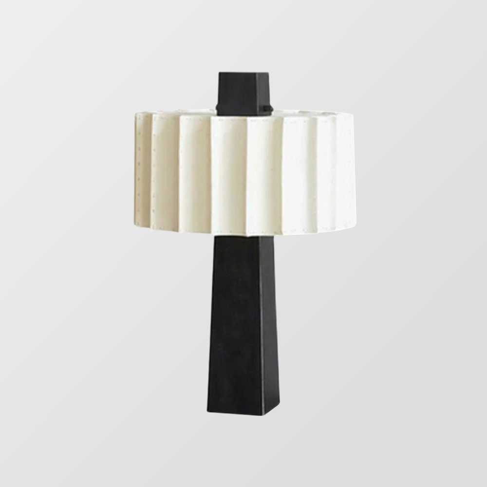 Élégance en Noir & Blanc | Lampe d'intérieur décorative | Base en verre & Abat-jour en tissu | Hauteur 55 cm | Décoration moderne & classique