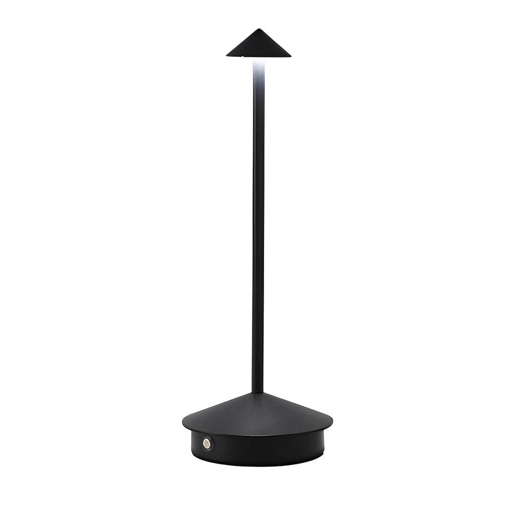 Lampe de table LED portable | Sans fil | Rechargeable par USB | Tactile dimmable | Trois niveaux de luminosité | Batterie intégrée | Noir/Or | Base