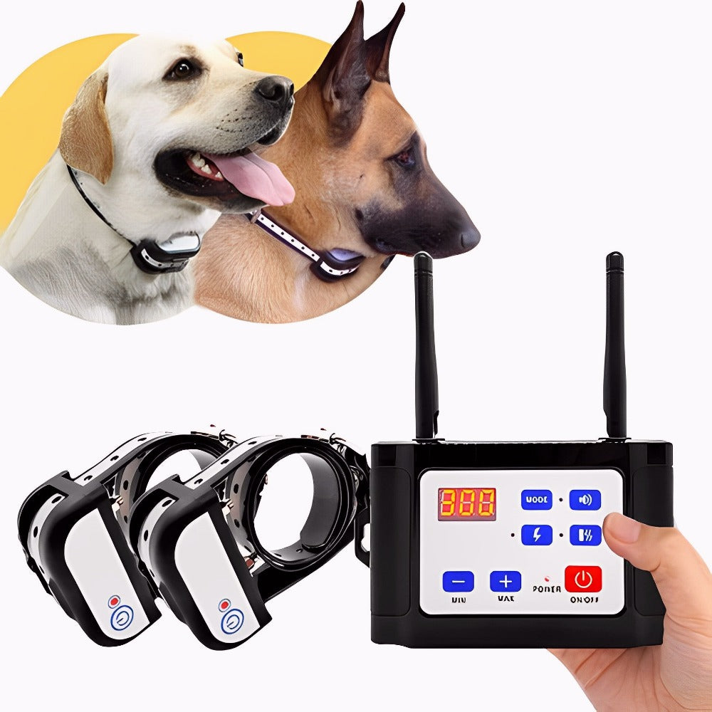 Trådløst Hundehegn med Træningshalsbånd | Dyrevenlig BIP & Vibration | Genopladelig & Vandtæt Design | Til Store Græsplæner & Udendørs Brug