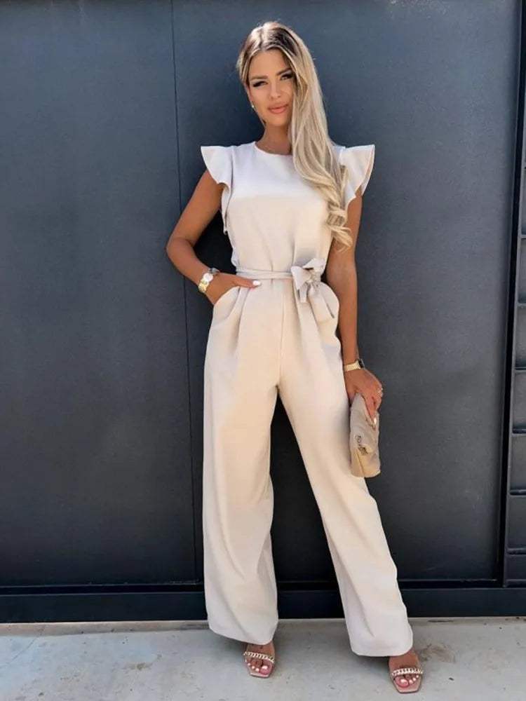 Peach™ | Elegant jumpsuit med flæser
